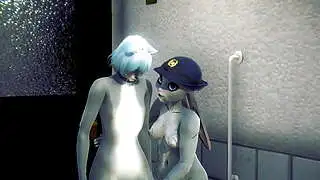 Tüylü Hentai Zootropia - Judy Rabbit Tuvalette Seks Yapıyor - Japon Asya Manga Anime Film Oyun Pornosu